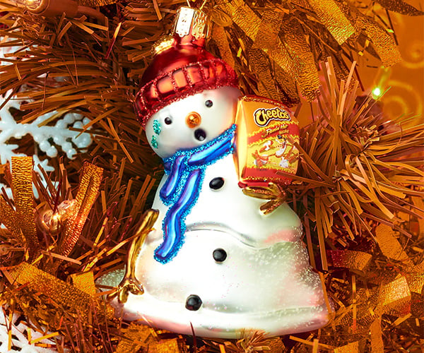 Flamin’ Hot Cheetos Snowman Ornament