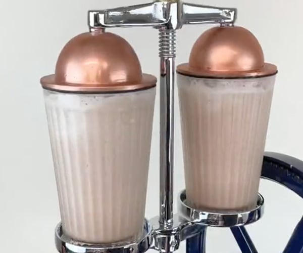 Vintage Milkshake Mixer in Action