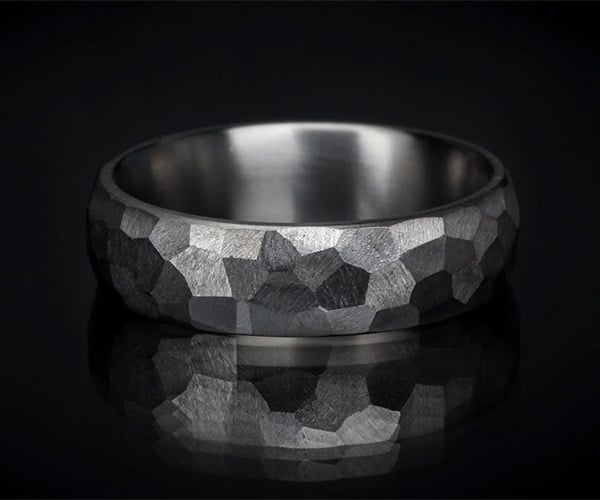 The Charles Faceted Titanium Ring
