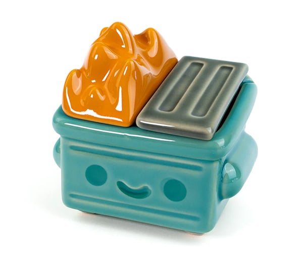 Ceramic Dumpster Fire Trash Stash