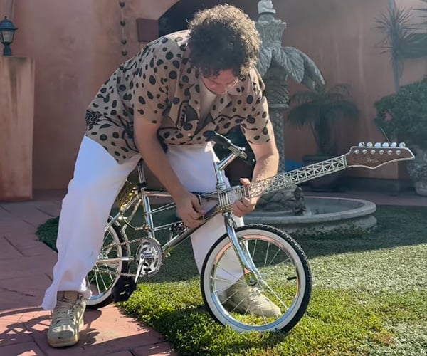Playing the Bike Guitar